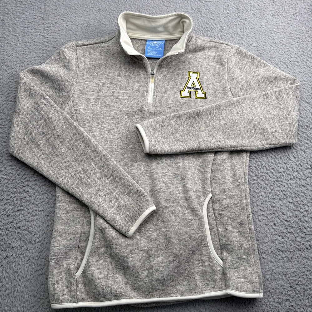 Charles River Apparel Pullover Women Large Gray Excellent App State 1/4 Zip